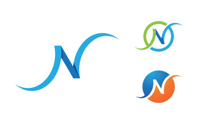 Ikona litery N Logo wektorowa ilustracja szablon projektu v.3