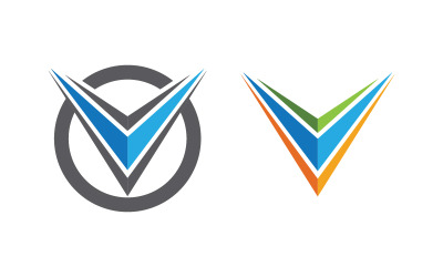 Illustrazione del modello di logo dell&amp;#39;icona della lettera V v.15