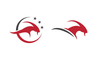 Modello di progettazione dell&amp;#39;illustrazione del logo dell&amp;#39;icona della capra della fattoria v.3