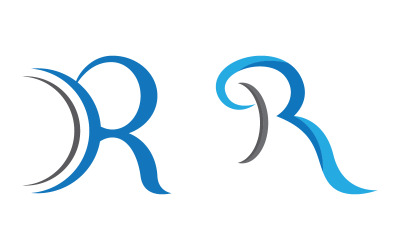 R Harfli Logo simgesi illüstrasyonu İş tasarım şablonu v.4