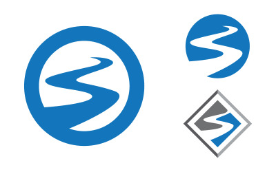Szablon projektu ilustracji ikony logo rzeki v.3
