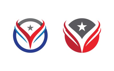 V Harfi simgesi Logo Şablonu tasarım çizimi v.13
