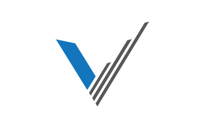 V Harfi simgesi Logo Şablonu tasarım çizimi v.6