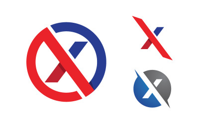 X Harfli Tasarım Logo Şablonu simge illüstrasyon tasarımı v.5