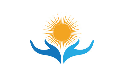 Concetto di mano insieme Modello di progettazione del logo vv.1