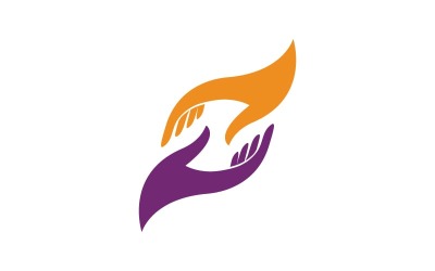Handkonzept zusammen Logo-Design-Vorlage vv.3