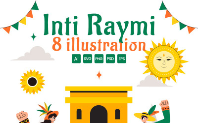 8 Inti Raymi Vector Illustration