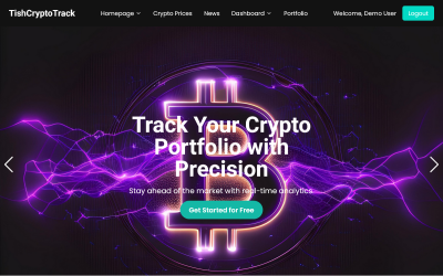 TishCryptoTrack – Next.js und Tailwind Kryptowährungs-Portfolio-Tracker-Vorlage