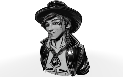 Cowboy Character Bust Free 3D Model