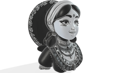 Graceful Folk Lady Figurine Free 3D Model