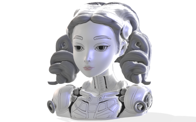 Kadın Android Göğüs 3D Modeli