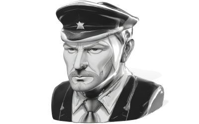 Katonai Parancsnok Karakter Bust 3D-s modell