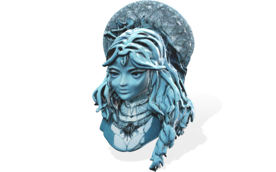 Modèle 3D du buste de la jeune fille de l&amp;#39;eau éthérée