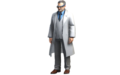 Modello di stampa 3D di un personaggio di camice da laboratorio professionale