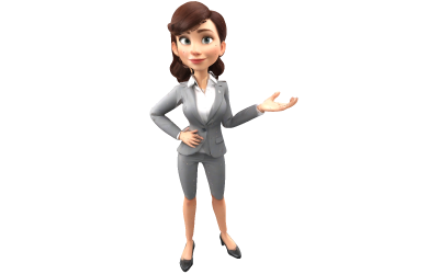 Modelo de impressão 3D de estatueta de mulher de negócios amigável