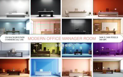 Modern irodavezető szoba falának belső minimalista és modern irodahelyisége íróasztallal