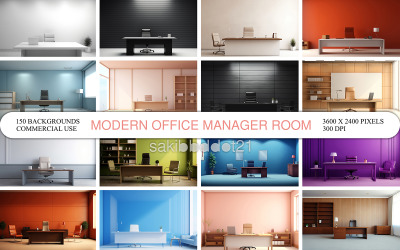 Parede interior moderna da sala do gerente do escritório Espaço de escritório minimalista e moderno com mesa