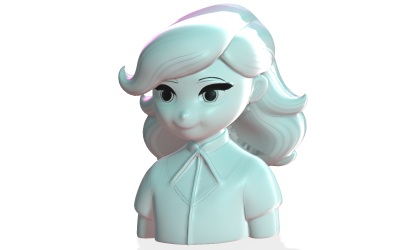 Pastel Dream Girl Bust Model 3D Print