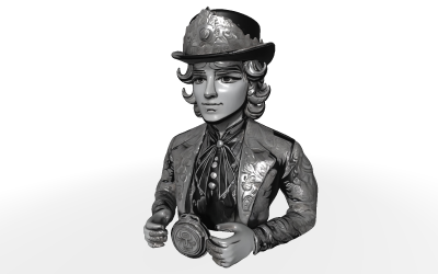 Silver Guardian Figurine Free 3D Model