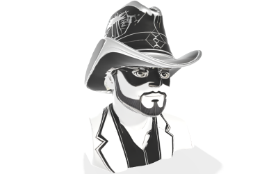 Steampunk Cowboy Bust 3D-s modell