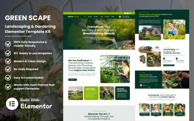 Green Scape – Kit de modelo de paisagismo e jardinagem Elementor