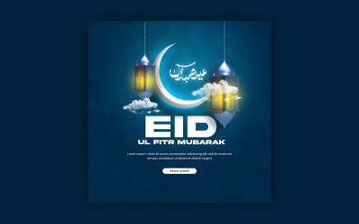 Modello di social media per Eid Mubarak
