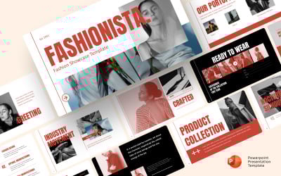 Plantilla de presentación de PowerPoint de escaparate de moda