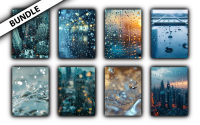 Water drops on window background bundle design