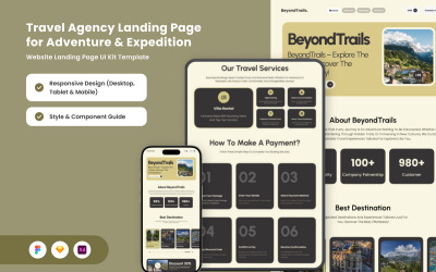 BeyondTrails – смілива цільова сторінка пригодницьких подорожей