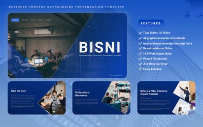 Bisni – Google Slides-Vorlage zum Outsourcing von Geschäftsprozessen