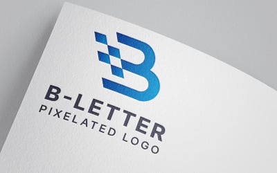 Gepixeld digitaal technologielogo-ontwerp met de letter B.