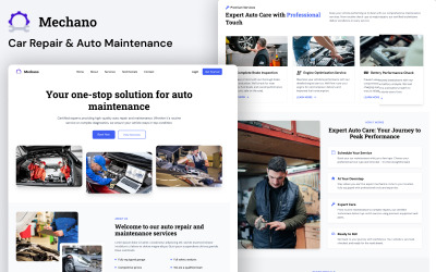 Mechano – Ingyenes autójavítás és -karbantartás nyitóoldalsablonja