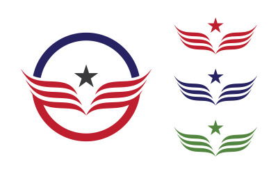 Eagle hawk wing icon Template logo illustration design v.18