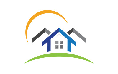 Home proprietà industriale concetto icona logo illustrazione v.98
