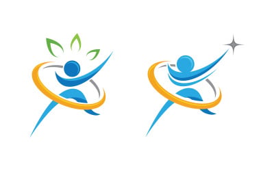 Illustrazione del logo del personaggio umano della vita sana v.100