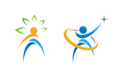 Illustrazione del logo del personaggio umano della vita sana v.101