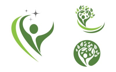 Illustrazione del logo del personaggio umano della vita sana v.86