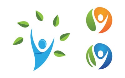 Illustrazione del logo del personaggio umano della vita sana v.91