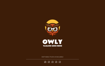 Owly Basit Maskot Logo Şablonu