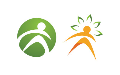 Sağlıklı yaşam İnsan karakteri logo işareti illüstrasyonu v.78