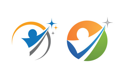 Sağlıklı yaşam İnsan karakteri logo işareti illüstrasyonu v.87