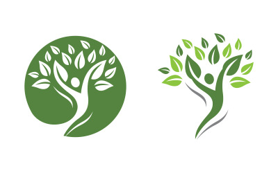 Sağlıklı yaşam İnsan karakteri logo işareti illüstrasyonu v.92