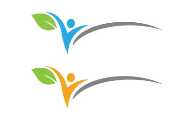 Sağlıklı yaşam İnsan karakteri logo işareti illüstrasyonu v.99