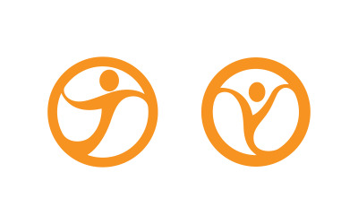 Zdrowe życie Logo znaku ludzkiej postaci ilustracja v.96