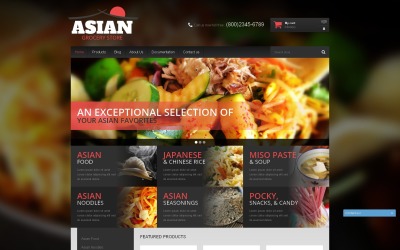"Asian Cuisine Products" Responsive Shopify Thema №50937