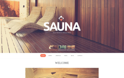Modelo de site responsivo para sauna