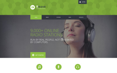 Responsieve websitesjabloon voor radio-website