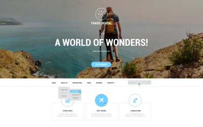 Responsive Website Vorlage für Reisebüro #50911