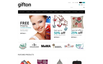 Reszponzív Gift Shop PrestaShop sablon 50942