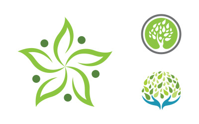 Grünes Baumblatt Ökologie Naturelement Vektordesign v.51
